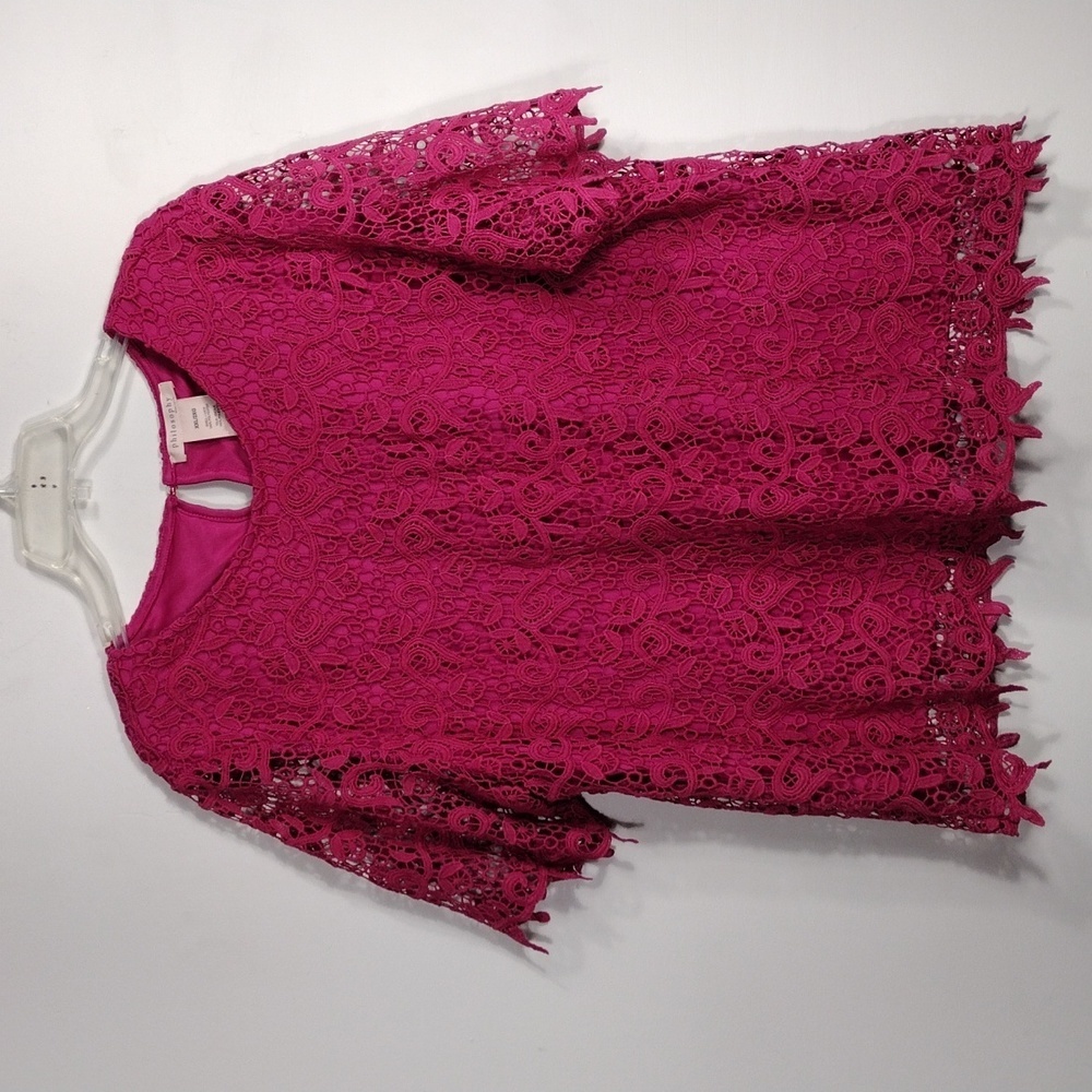 PHILOSOPHY Women's Cactus Flower Pink Shirt Lace Short Sleeve Shirt size XXL